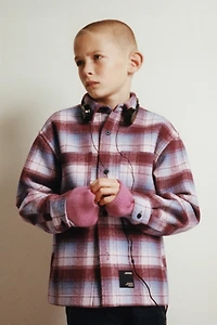 PLAID FLEECE LINED OVERSHIRT