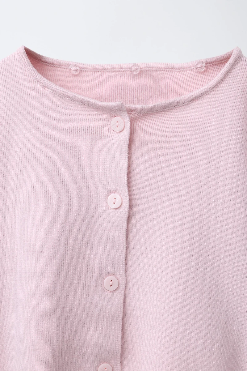 CARDIGAN WITH DETACHABLE FAUX FUR COLLAR