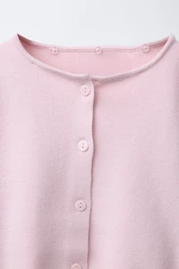 CARDIGAN WITH DETACHABLE FAUX FUR COLLAR