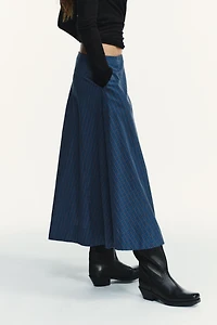 PLAID PLEATED MIDI SKIRT