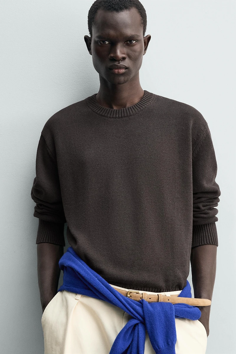 REGULAR FIT COTTON-LINEN JUMPER