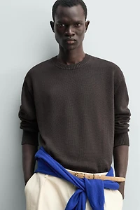 REGULAR FIT COTTON-LINEN JUMPER