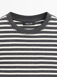 Striped short sleeve cotton T-shirt