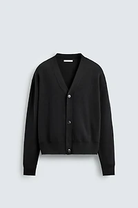 TEXTURED COTTON CARDIGAN