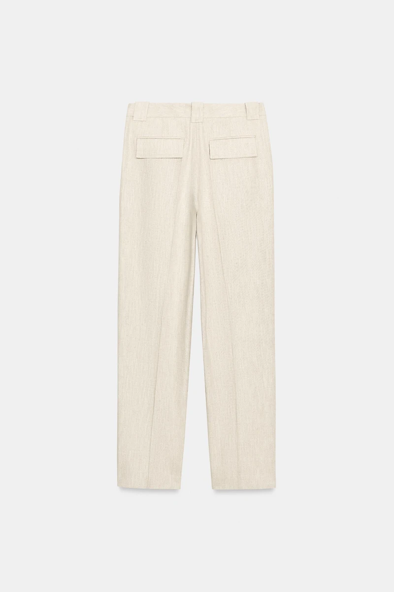 RUSTIC FABRIC STRAIGHT LEG PANTS