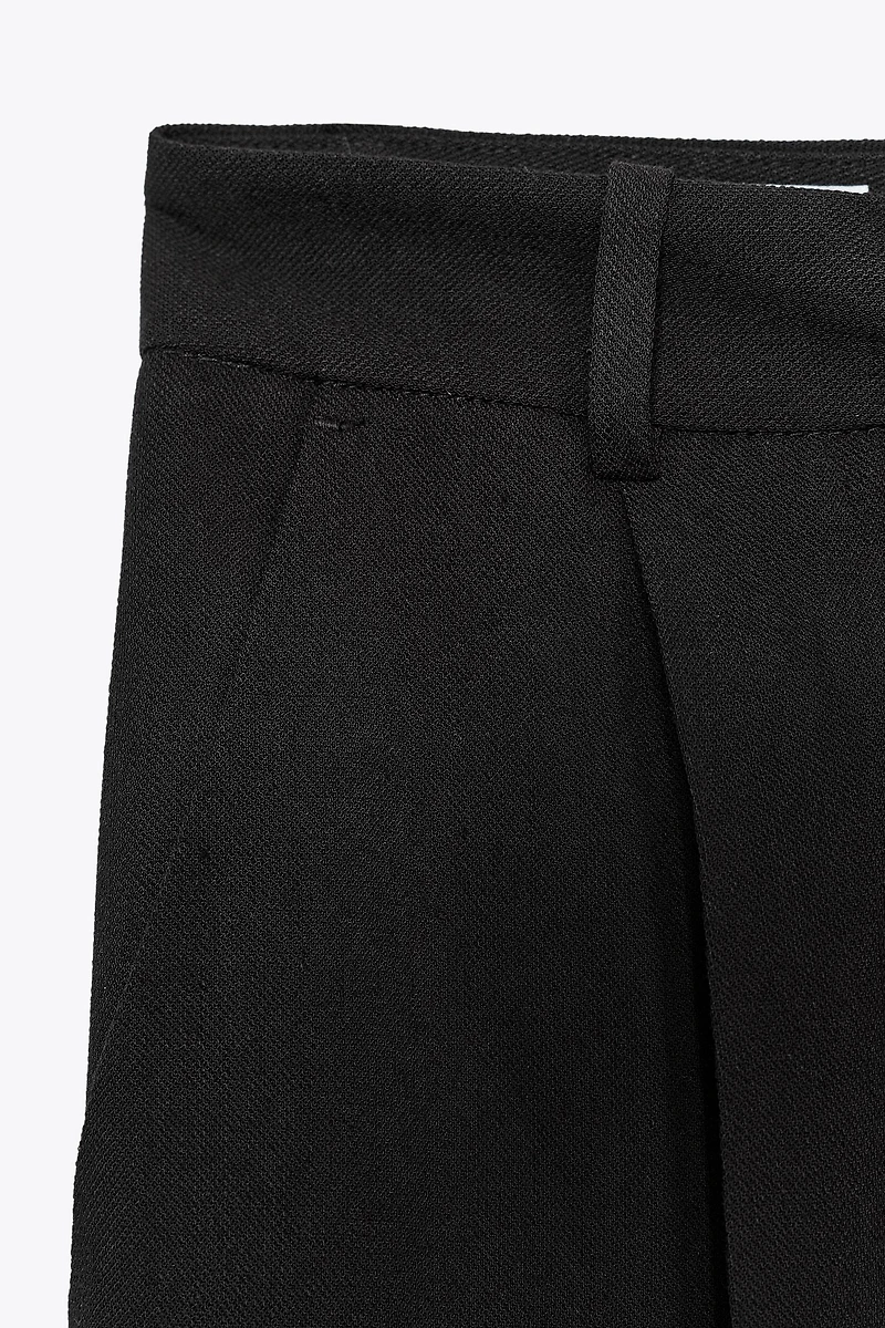 WIDE LEG PLEATED PANTS