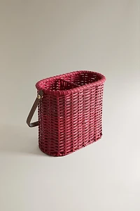 RATTAN BOTTLE STAND BASKET