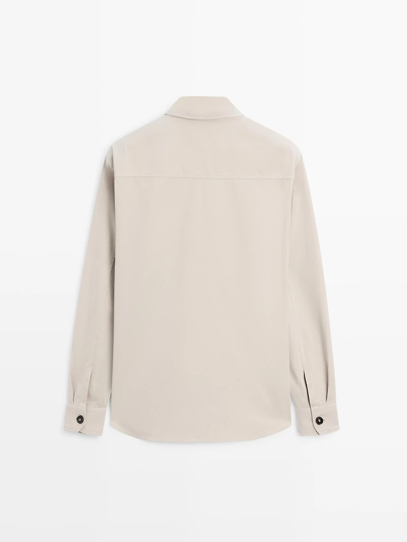 Cotton overshirt with pocket details