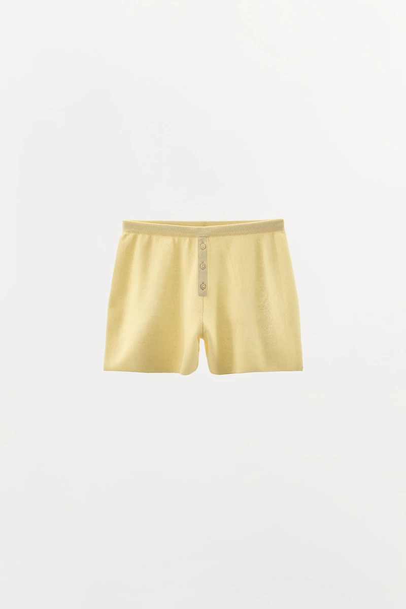 COTTON BLEND SHORTS WITH BUTTONS