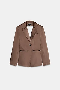 SATIN EFFECT BLAZER WITH BACK VENTS