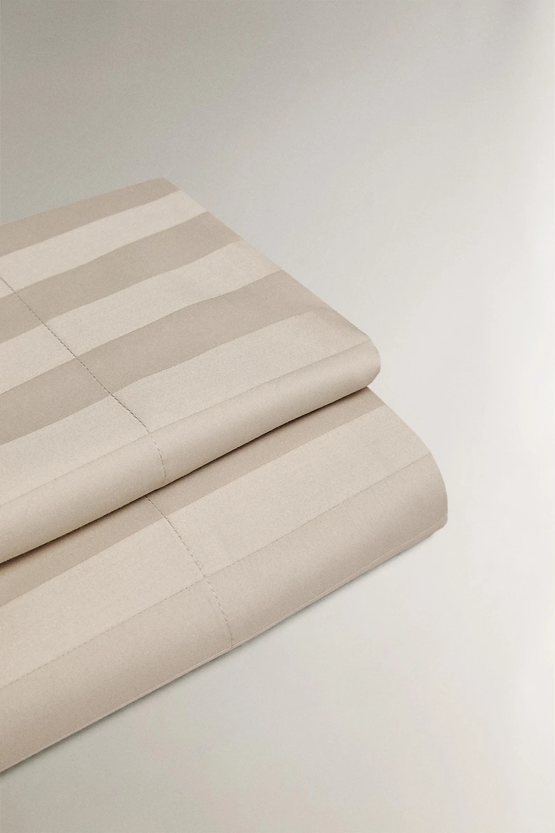 STRIPED SATEEN FLAT SHEET 500-THREAD-COUNT
