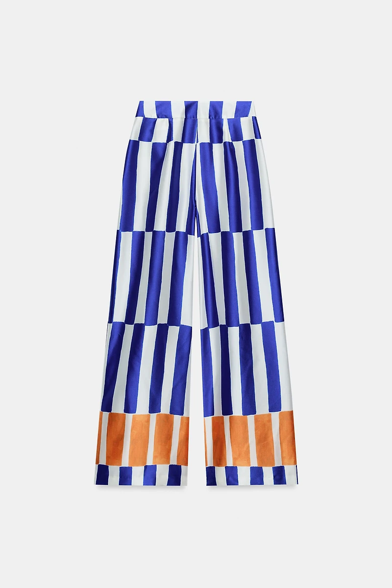 STRIPED WIDE LEG PANTS