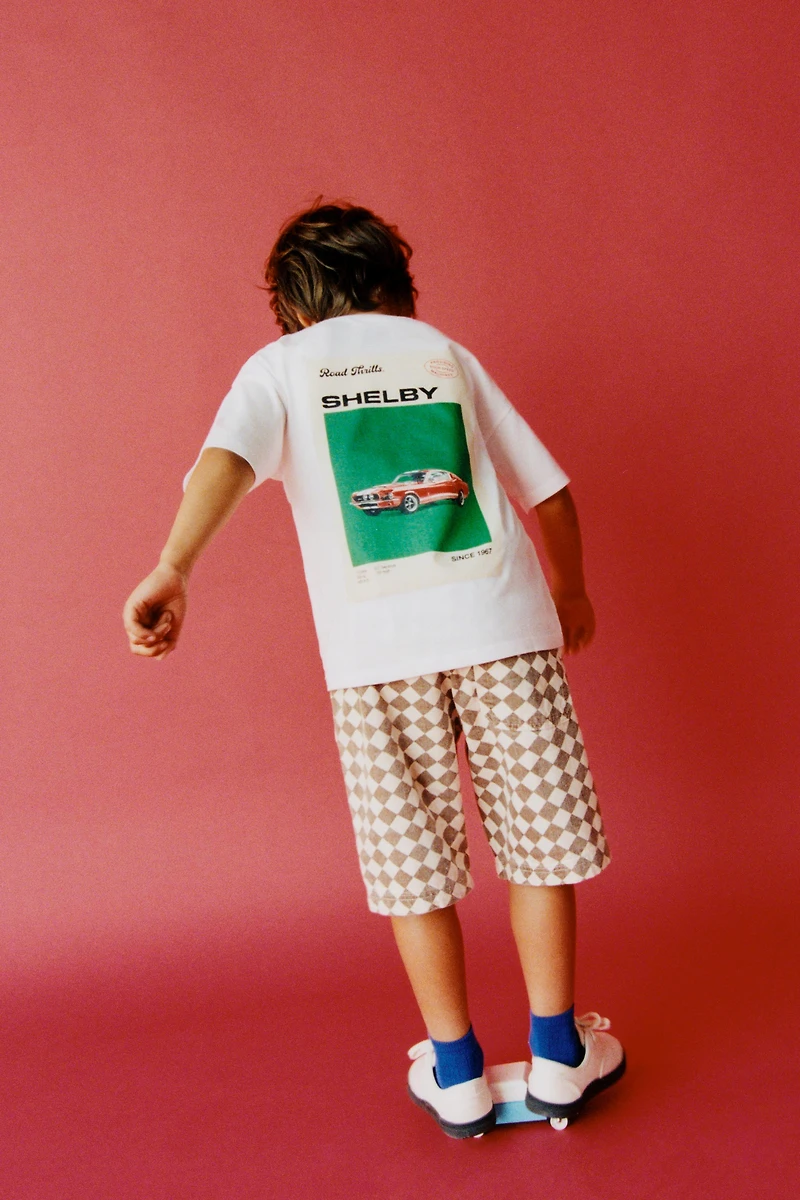 CHECKERED TWILL SHORTS