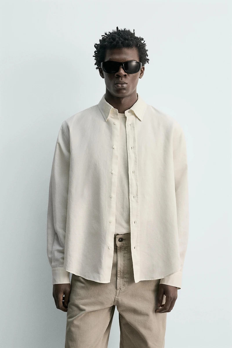 REGULAR FIT HEMP-COTTON SHIRT