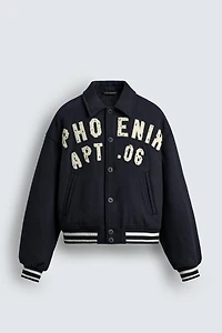 PATCHES QUILTED BOMBER JACKET