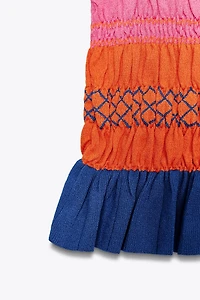 SMOCKED KNIT TOP