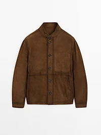Veste en cuir finition daim