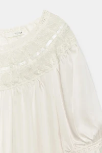 ZW COLLECTION SHORT SLEEVE LACE BLOUSE