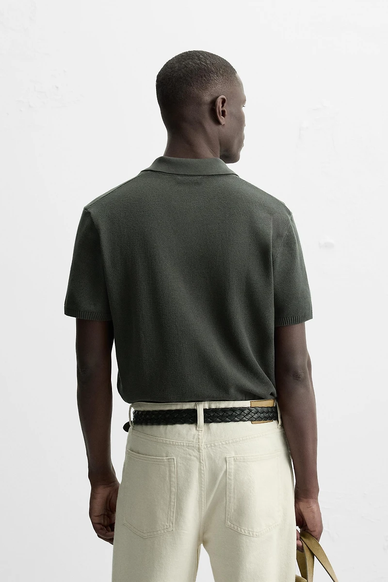 TEXTURED KNIT POLO