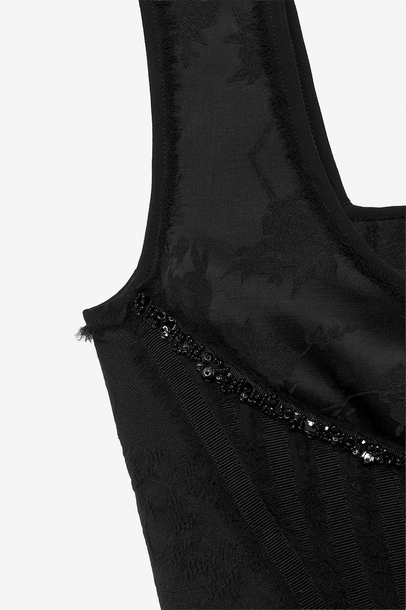 BEADED JACQUARD CORSET - THE ITEM