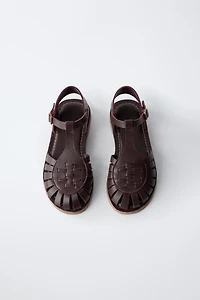SANDALES STYLE PLAGE EN CUIR