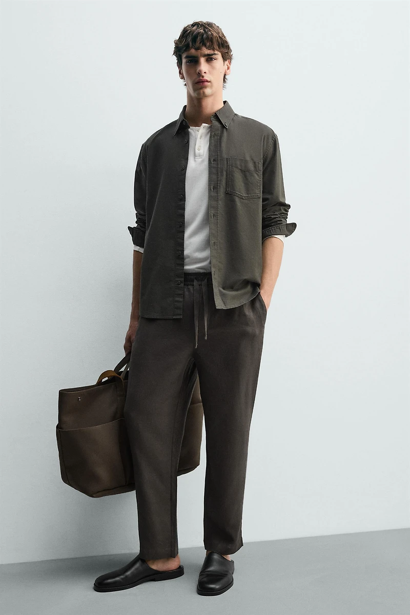 RELAXED FIT 100% LINEN PANTS