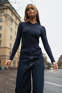 TRF EXTRA WIDE LEG HIGH-WAIST JEANS