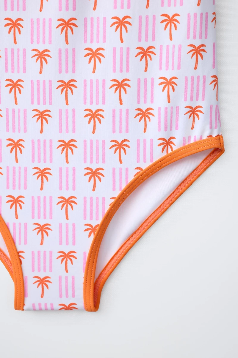1-6 YEARS / PALM TREE PRINT SWIMSUIT