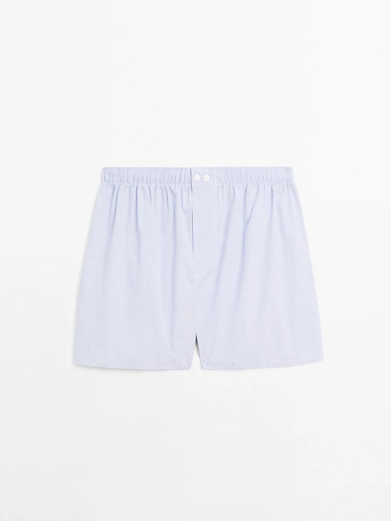 Micro-check print boxers