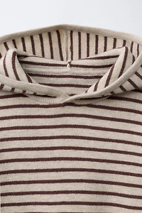 STRIPED KNIT HOODIE