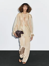 Mulberry silk blend organza shirt