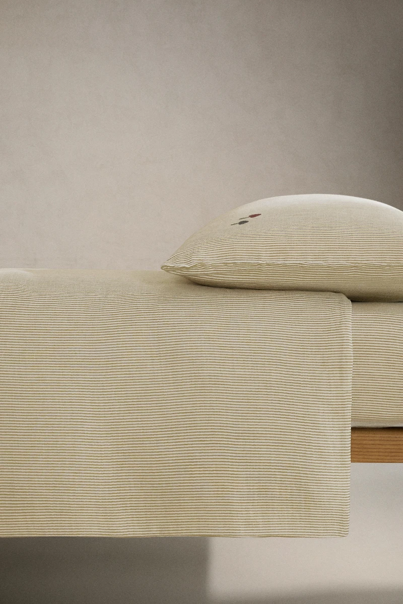 CHILDREN'S MUSLIN STRIPED FITTED SHEET