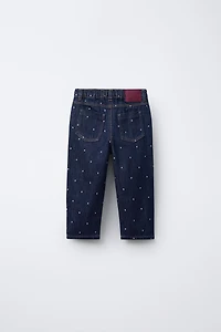 EMBROIDERED MOM FIT JEANS