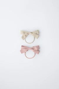 TWO-PACK OF HAIR TIES WITH BOWS