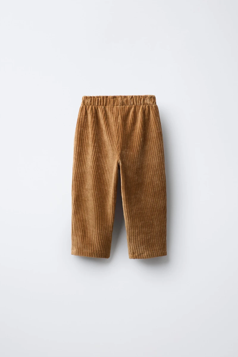 CORDUROY BAGGY PANTS WITH HEART POCKETS