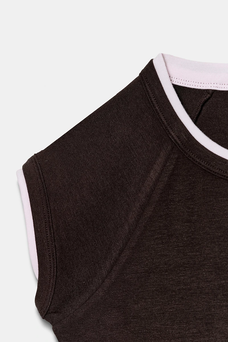 DOUBLE SHORT SLEEVE EFFECT T-SHIRT