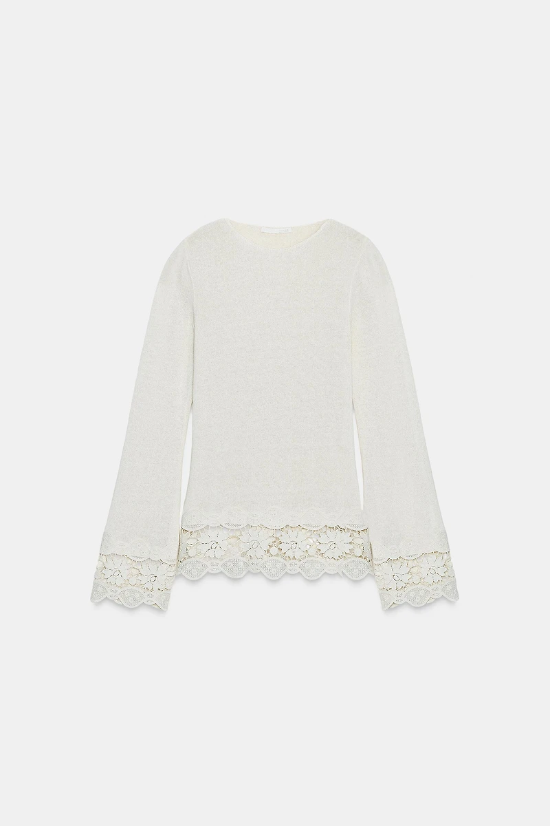 GUIPURE COMBINATION T-SHIRT