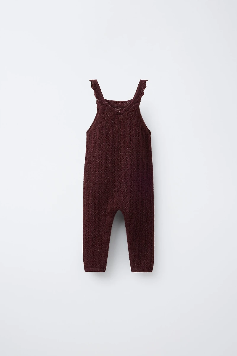CASHMERE KNIT OVERALLS WITH OPENWORK