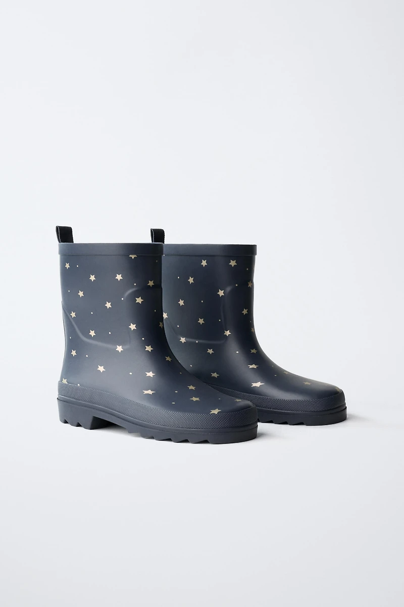 STAR PRINT RAIN BOOTS
