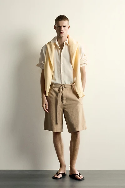 BELTED RELAXED FIT SHORTS