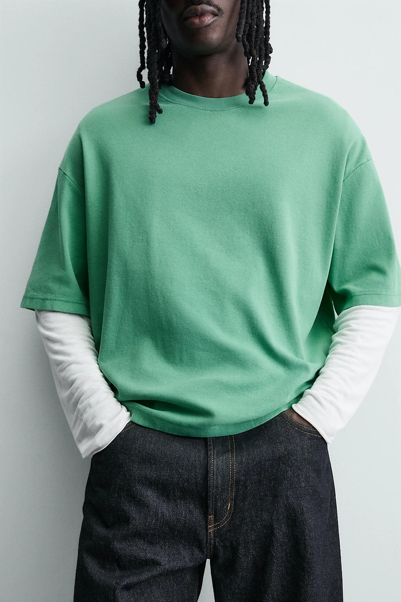 BOXY FIT TEXTURED SWEATSHIRT