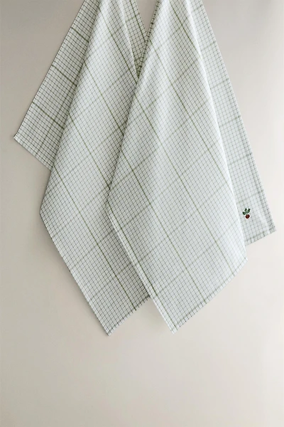 TORCHON RAYÉ (LOT DE 2)