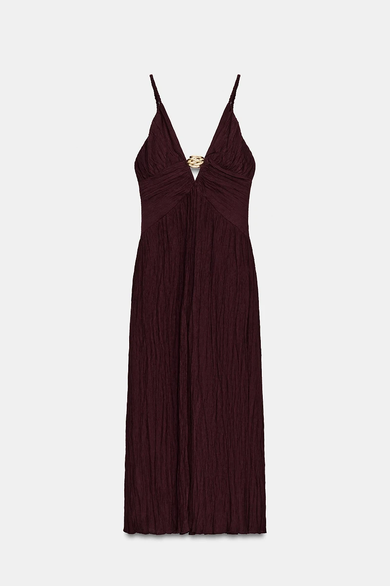 GOLD-TONE HARDWARE MIDI DRESS
