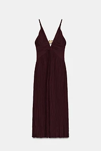 GOLD-TONE HARDWARE MIDI DRESS