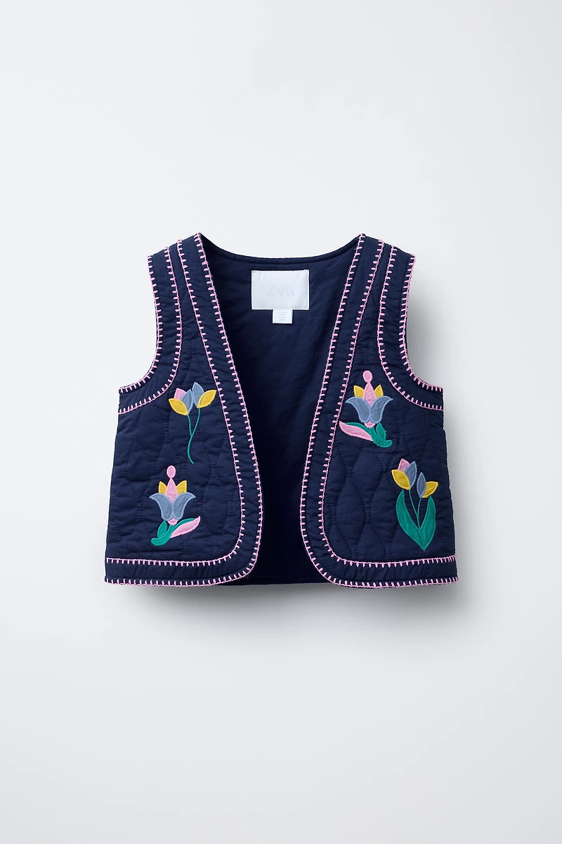 TULIP EMBROIDERY VEST