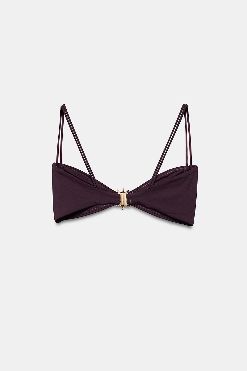 SHELL RUCHED BIKINI TOP