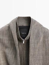 Flecked bomber jacket with scarf