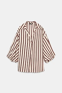 STRIPED BALLOON SLEEVE SHIRT