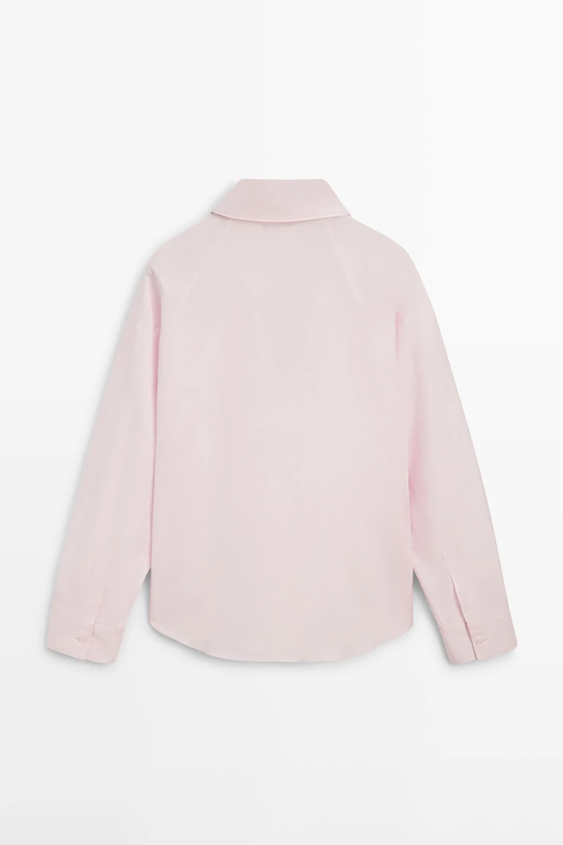 Chemise en popeline de coton à détail pince
