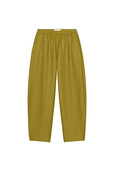 LINEN BARREL PANTS